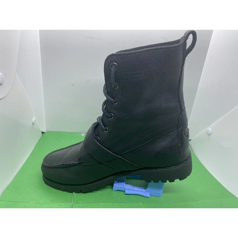 Ralph Lauren Polo Sport Mens Ranger Leather Buckle Boots Black 7.5D 14557 G19